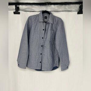Albam Quilted Shirt Jacket in Heather Blue